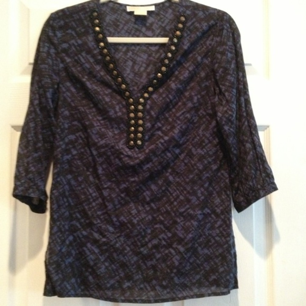 Michael Kors blue and black tunic